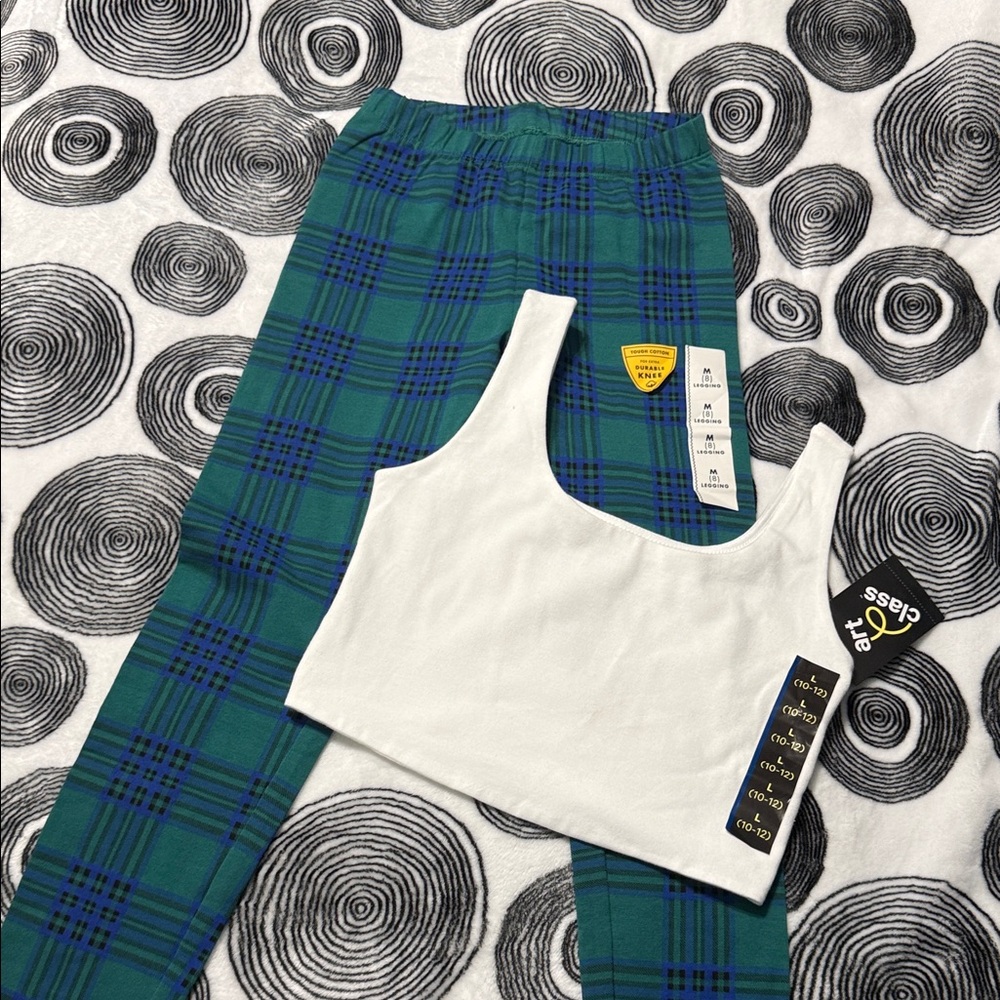 Cat & Jack Green Plaid Pajama Set